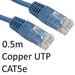 RJ45 (M) to RJ45 (M) CAT5e Blue OEM Moulded Boot Copper UTP Network Cable 0.5m - IT Supplies Ltd