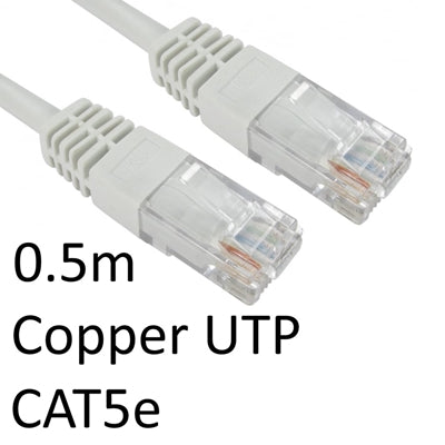 RJ45 (M) to RJ45 (M) CAT5e 0.5m White OEM Moulded Boot Copper UTP Network Cable - IT Supplies Ltd