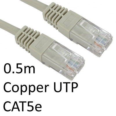 RJ45 (M) to RJ45 (M) CAT5e Grey OEM Moulded Boot Copper UTP Network Cable 0.5m - IT Supplies Ltd