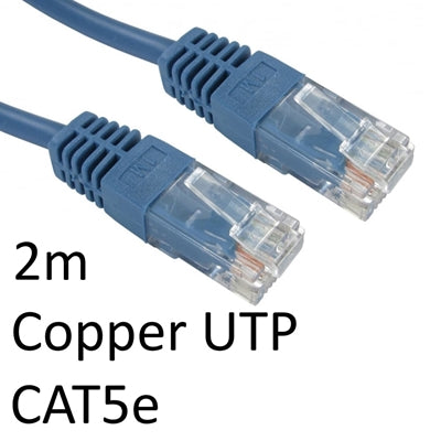 RJ45 (M) to RJ45 (M) CAT5e 2m Blue OEM Moulded Boot Copper UTP Network Cable - IT Supplies Ltd