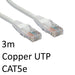 RJ45 (M) to RJ45 (M) CAT5e 3m White OEM Moulded Boot Copper UTP Network Cable - IT Supplies Ltd