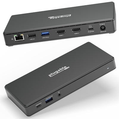 Plugable UD-MSTH2 USB-C Dual HDMI 4K 65W USB-C PD Driverless Docking Station - IT Supplies Ltd