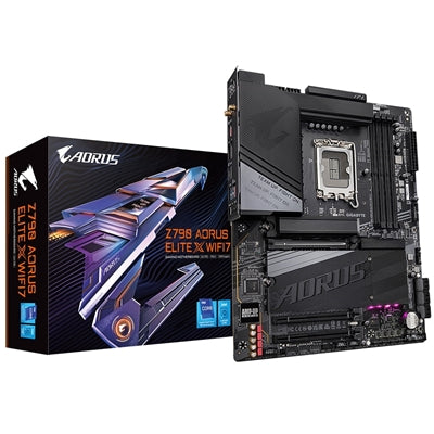 Gigabyte Z790 AORUS ELITE X WIFI7 Intel 1700 Socket Motherboard, ATX, 4x DDR5 Slots, 4x M.2 Sockets, 2x USB-C Port, Fitted I/O Shield, Wi-Fi 7, 1x DisplayPort / 1x HDMI Port - IT Supplies Ltd