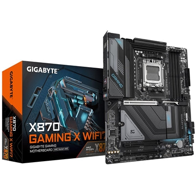 Gigabyte X870 GAMING X WIFI7 AMD AM5 Socket Motherboard, ATX, 4x DDR5 Slots, 3x M.2 Sockets, 3x USB-C Port, Fitted I/O Shield, 2.5GbE LAN, Wi-Fi 7, 1x HDMI Port / 2x USB-C (USB4) - IT Supplies Ltd