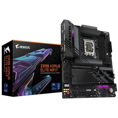 Gigabyte Z890 AORUS ELITE WIFI7 Intel 1851 Socket Motherboard, ATX, 4x DDR5 Slots, 4x M.2 Sockets, 2x USB-C Port, Fitted I/O Shield, 2.5GbE LAN, Wi-Fi 7, 1x DisplayPort / 1x HDMI / 1x USB-C (USB4) - IT Supplies Ltd