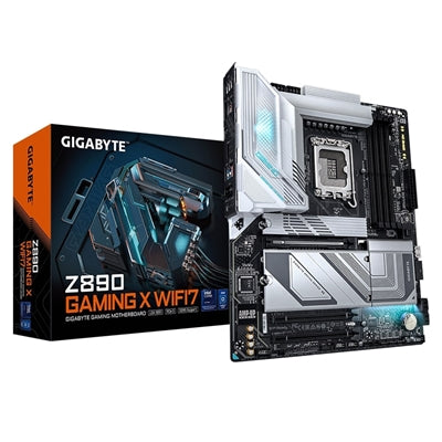 Gigabyte Z890 GAMING X WIFI7 Intel 1851 Socket Motherboard, ATX, 4x DDR5 Slots, 4x M.2 Sockets, 2x USB-C Port, Fitted I/O Shield, 2.5GbE LAN, Wi-Fi 7, 1x DisplayPort / 1x HDMI / 1x USB-C (USB4) - IT Supplies Ltd