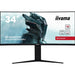 iiyama G-Master GCB3480WQSU-B1 34 Inch Red Eagle Ultra Wide Curved Gaming Monitor, Black, 3440x1440, 0.4ms, 180hz, FreeSync, HDMI, Display Port, USB Hub, Speakers, Int PSU, Height Adjustable, VESA - IT Supplies Ltd