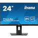 iiyama PROLITE XUB2493HS-B6 24 inch IPS Monitor, Full HD, 0.5ms, HDMI, DisplayPort, Freesync, 100Hz, Speakers, Black, Internal PSU, VESA, Height Adjustable, Pivot - IT Supplies Ltd