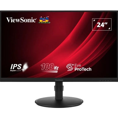 Viewsonic VA2408-HDJ 24 Inch IPS Monitor, Full HD, 100Hz, 5ms, VGA, HDMI, Display Port, Height Adjust, Pivot, Swivel, Int PSU, VESA - IT Supplies Ltd