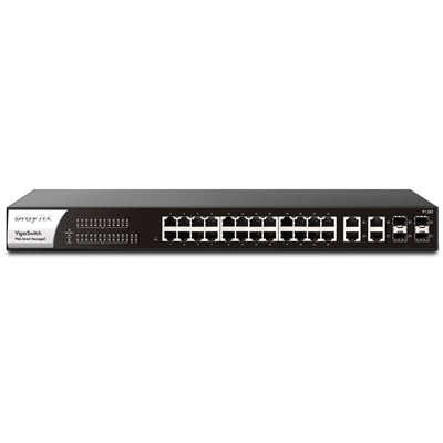 DrayTek VSP1282-K VigorSwitch P1282 24 Port Gigabit POE Smart Managed Switch with 4x 10GbE SFP Ports - IT Supplies Ltd