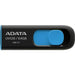 Adata UV128 64GB USB 3.2 Gen 1 Flash Drive, Capless Design, Black/Blue - IT Supplies Ltd