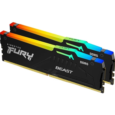 Kingston FURY Beast KF560C36BBE2AK2-32 RGB 32GB (2x16GB) System Memory, DDR5, 6000MHz, Black, 288 Pin, 1.35v, CL36, AMD EXPO Certified - IT Supplies Ltd