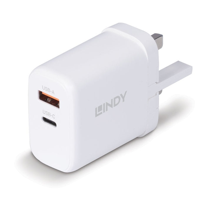 LINDY 73429 65W USB Type A & C GaN Charger UK Plug - IT Supplies Ltd