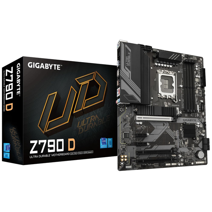 Gigabyte Z790 D Ultra Durable Intel 1700 Socket Motherboard, ATX, 4x DDR5 Slots, 3x M.2 Sockets, 2x USB-C Port, 2.5GbE LAN, 1x DisplayPort / 1x HDMI Port