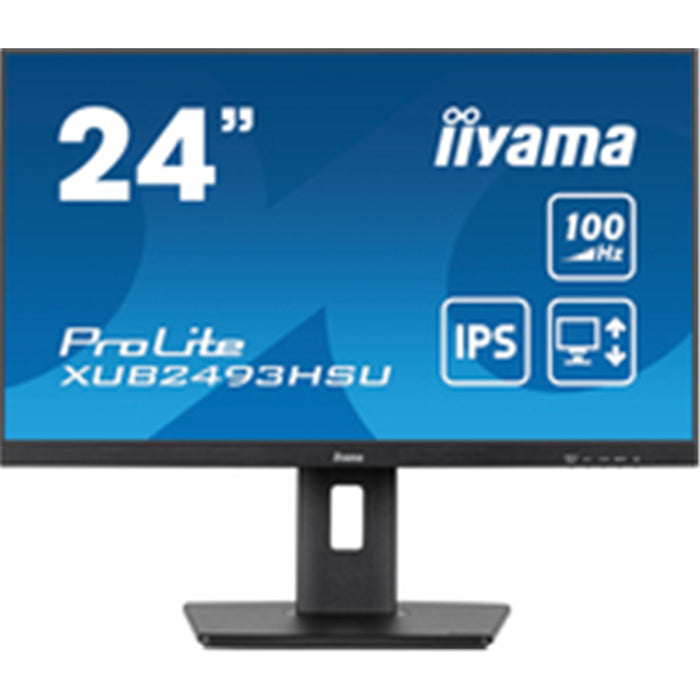 iiyama PROLITE TXUB2493HSU-B6 24 Inch IPS Monitor, Full HD, 1ms, 100Hz, USB Hub, HDMI, DisplayPort, Speakers, Black, Internal PSU, Height Adjustable, Pivot, VESA