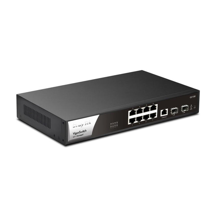 DrayTek VSG2100-K VigorSwitch G2100 8 Port Gigabit Layer 2+ Managed Switch with 2 SFP Uplink Ports - IT Supplies Ltd