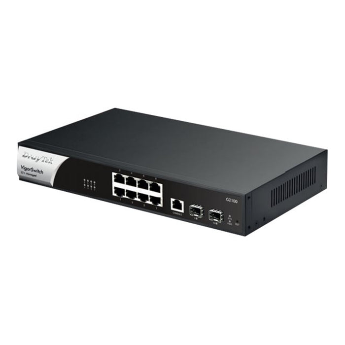 DrayTek VSG2100-K VigorSwitch G2100 8 Port Gigabit Layer 2+ Managed Switch with 2 SFP Uplink Ports - IT Supplies Ltd