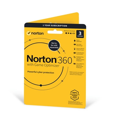 Norton 360 with Game Optimizer 2022, Antivirus software for 3 Devices, 1-year subscription Includes Secure VPN, Dark Web Monitoring and Password Manager, 50GB of Cloud Storage, PC/Mac/iOS/Android - IT Supplies Ltd