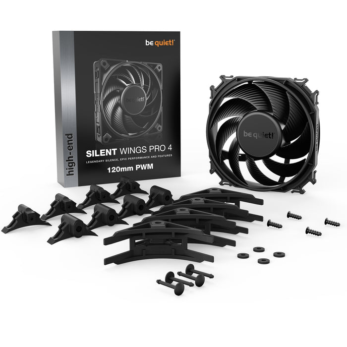 be quiet! Silent Wings Pro 4 PWM Black Fan, 120mm, 3000RPM, 4-Pin PWM Fan Connector - IT Supplies Ltd