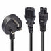 LINDY 30374 2.5m UK 3 Pin Plug to IEC C13 &amp; IEC C5 Splitter Extension Cable, Black - IT Supplies Ltd