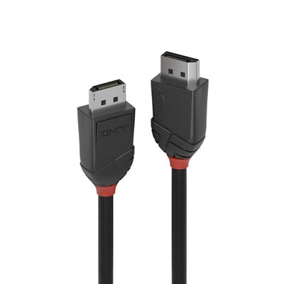 LINDY 36492 Black Line DisplayPort Cable, DisplayPort 1.2 (M) to DisplayPort 1.2 (M), 2m, Black &amp; Red, Supports UHD Resolutions up to 4096x2160@60Hz, Triple Shielded Cable, Corrosion Resistant Copper 30AWG Conductors, Retail Polybag Packaging - IT Supplies Ltd