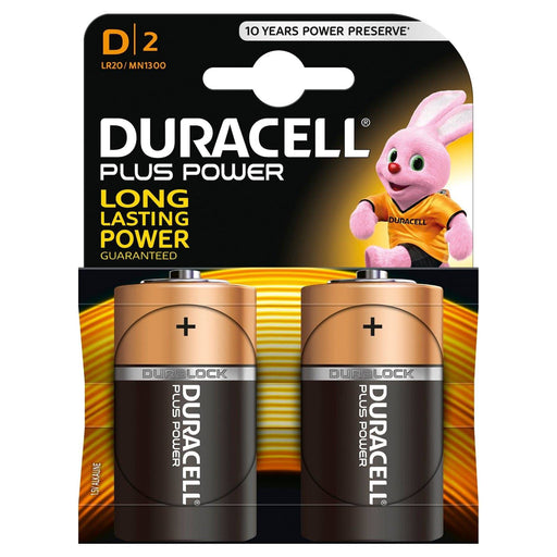 Duracell Plus Power Alkaline Pack of 2 D Batteries IT Supplies Ltd