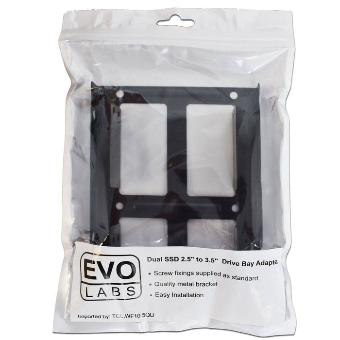 Evo Labs 2.5 INCH to 3.5 INCH Double Internal Drive Bay Adapter, Dual Metal, for 2.5 INCH SSD/HDD IT Supplies Ltd