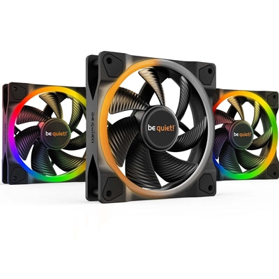 be quiet! Light Wings PWM Addressable RGB Fan Pack, 120mm, 1700RPM, 4-Pin PWM Fan & 3-Pin ARGB Connectors - IT Supplies Ltd