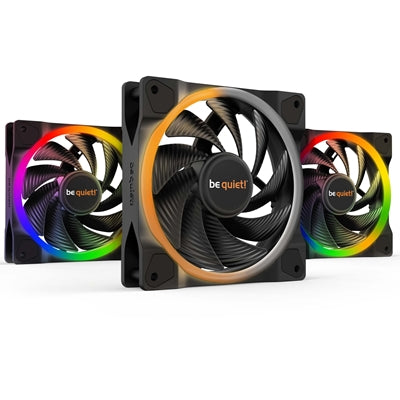 be quiet! Light Wings PWM High Speed Addressable RGB Fan Pack, 120mm, 2500RPM, 4-Pin PWM Fan & 3-Pin ARGB Connectors. Addressable RGB Hub Included - IT Supplies Ltd