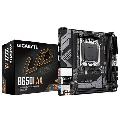 Gigabyte B650I AX DDR5 Motherboard, AMD Ryzen 7000 AM5, Mini ITX, 1 x PCI Express x16 slot, supporting PCIe 4.0 and running at x16, Realtek 2.5GbE LAN, HDMI/DisplayPort - IT Supplies Ltd