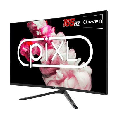 piXL CM27GF6D 27 Inch Curved Frameless Monitor, 165Hz, HDR, HDMIx2, Display Port, Black - IT Supplies Ltd