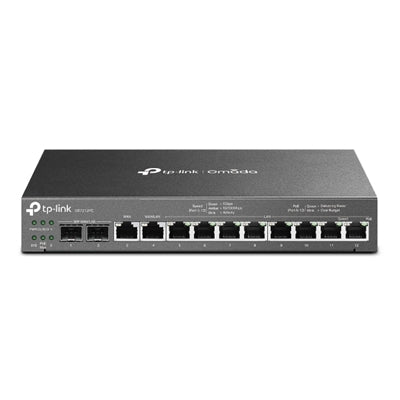 TP-Link ER7212PC 12-Port Gigabit PoE+ Simultaneous Dual-WAN Broadband VPN Router/Switch/Omada Controller incl. 2 x 1GbE RJ45/SFP (110W) - IT Supplies Ltd