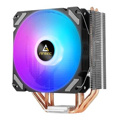 ANTEC A400i Fan CPU Cooler, Universal Socket, 120mm Neon Light Effect Silent RGB PWM Fan, 1800RPM, 4 Direct-Touch Copper Heatpipes, Intel LGA 1700 Bracket Included - IT Supplies Ltd