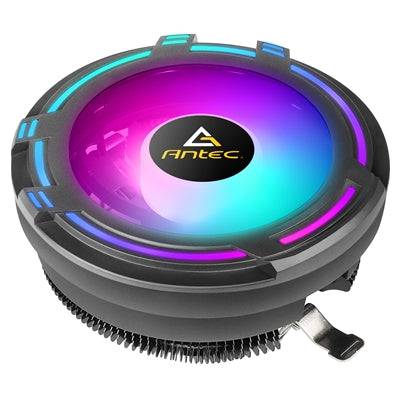 ANTEC T120 Fan CPU Cooler, Universal Socket, 120mm Chromatic Silent RGB Fan, 1500RPM, Massive Black Aluminium Fins for Enhanced Cooling Performance, Designed for Small Form Factor Cases - IT Supplies Ltd