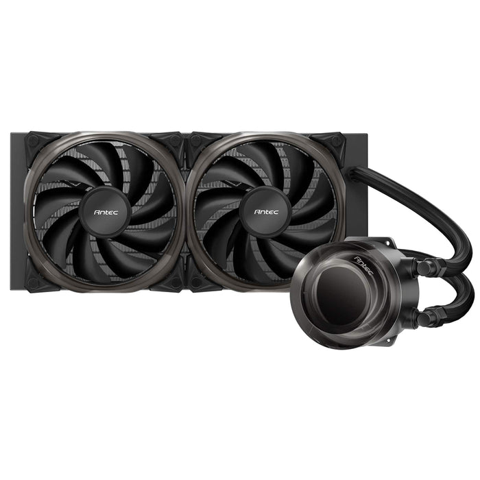 ANTEC Vortex 240 ARGB AiO Liquid CPU Cooler, Universal Socket, 240mm Radiator, PWM 2000RPM Fusion ARGB Cooling Fans, Addressable RGB LED Lighting with Suspended Spiral Pump Head Design - IT Supplies Ltd