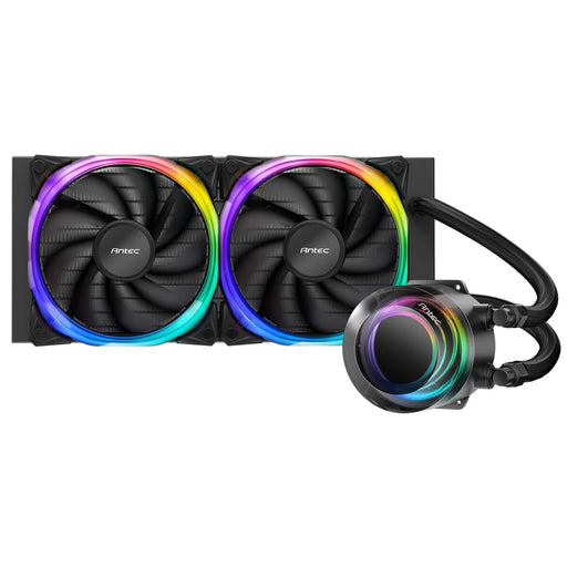 ANTEC Vortex 240 ARGB AiO Liquid CPU Cooler, Universal Socket, 240mm Radiator, PWM 2000RPM Fusion ARGB Cooling Fans, Addressable RGB LED Lighting with Suspended Spiral Pump Head Design - IT Supplies Ltd