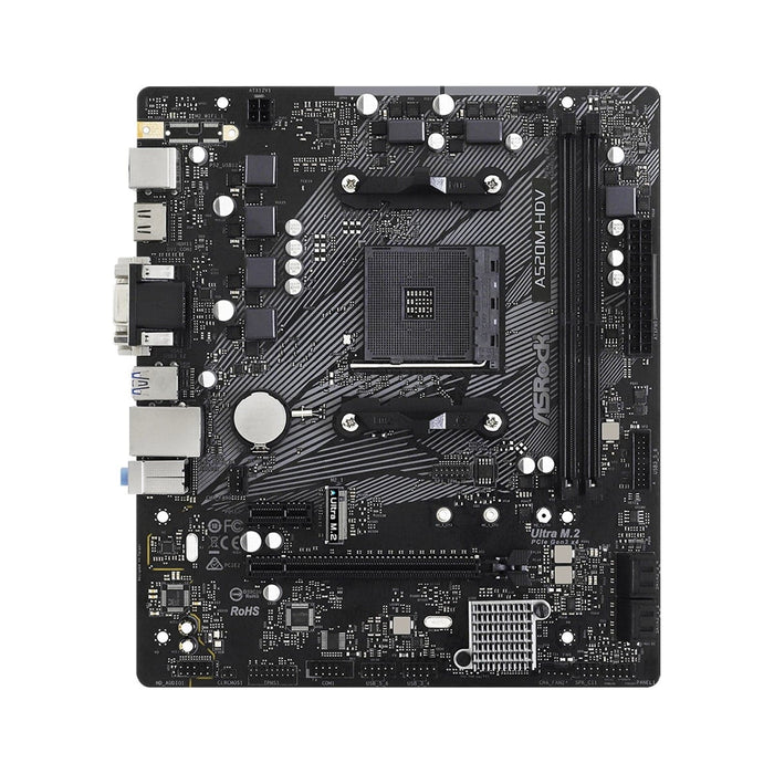 ASRock A520M-HDV AMD Socket AM4 Micro ATX HDMI/VGA/DVI M.2 USB 3.2 Gen1 Motherboard - IT Supplies Ltd