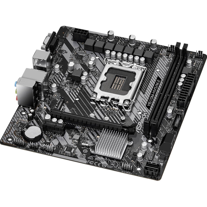 ASRock H610M-HVS/M.2 R2.0 Motherboard, Intel Socket 1700, 12th Gen, Micro ATX, DDR4 3200MHz, 1x PCIe 4.0 x16, 1x PCI-e 3.0 x1, 7.1 Channel Audio, Ultra M.2, USB 3.2 Gen1, Gigabit LAN, HDMI, VGA - IT Supplies Ltd