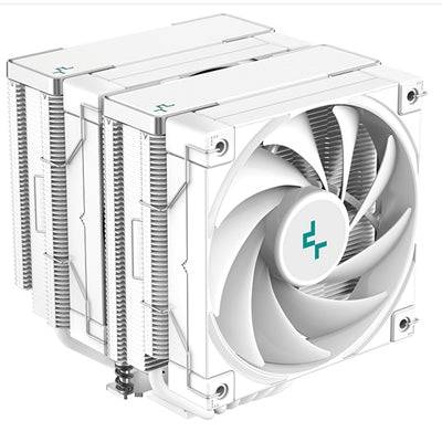 DeepCool AK620 WH Fan CPU Cooler, Universal Socket, Dual Powerful 120mm FDB PWM White Fans, 1850RPM, 6 Heat Pipes, 260W Heat Dissipation Power, Unique Matrix Fin Design, White Edition, Intel LGA 1700 Bracket Included - IT Supplies Ltd