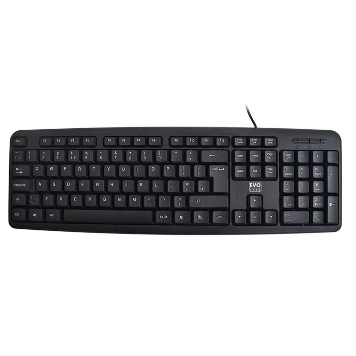 Evo Labs KD-101LUK Wired Qwerty Keyboard USB Plug and Play - IT Supplies Ltd