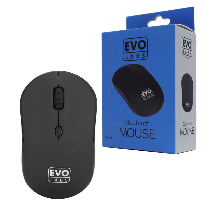 Evo Labs BTM-001 Bluetooth Mouse, 800 DPI Optical Tracking Matte Black - IT Supplies Ltd