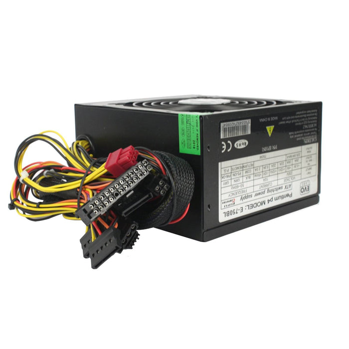 EVO LABS BR750-12BL 750W 120mm Black Silent Fan PSU - IT Supplies Ltd