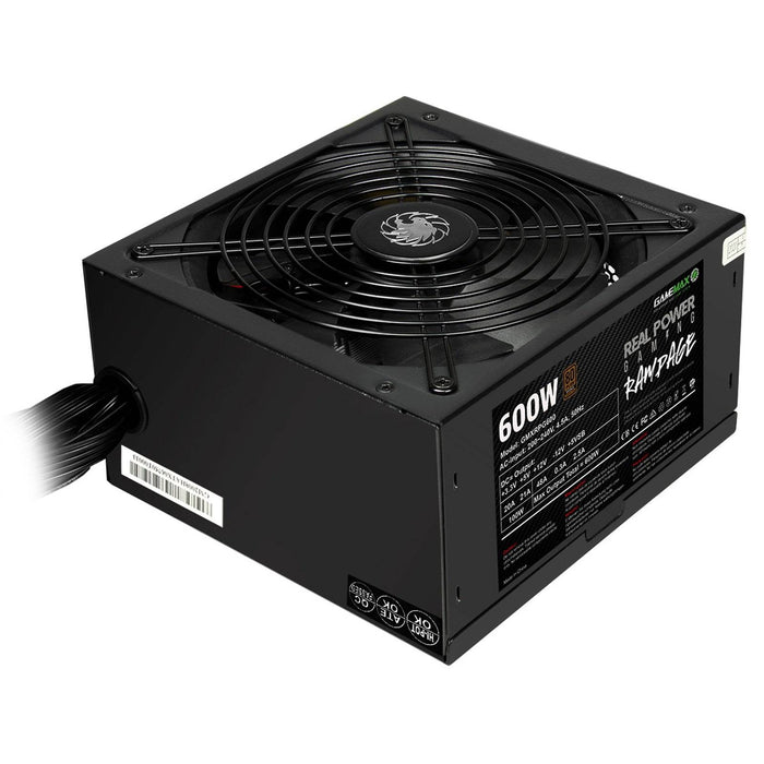 GAMEMAX RPG Rampage 600W PSU, 140mm Ultra Silent Fan, 80 PLUS Bronze, Non Modular, Flat Black Cables, Japanese TK Main Capacitor Fitted - IT Supplies Ltd