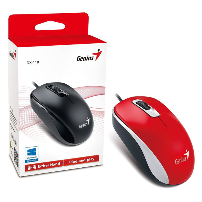 Genius DX-110 USB Red Mouse - IT Supplies Ltd