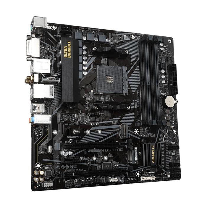 Gigabyte B550 Ultra Durable Motherboard with Pure Digital VRM Solution, PCIe 4.0 x16 Slot, Dual PCIe 4.0/3.0 M.2 Connectors, Intel Dual Band 802.11ac WIFI, Realtek GbE LAN, Smart Fan 5 with FAN STOP, RGB FUSION 2.0, Q-Flash Plus - IT Supplies Ltd