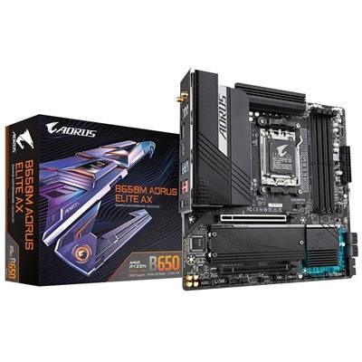 Gigabyte B650M AORUS ELITE AX DDR4 Motherboard, AMD Socket AM5, Micro ATX, Q-Flash Plus, RGB FUSION 2.0 - IT Supplies Ltd