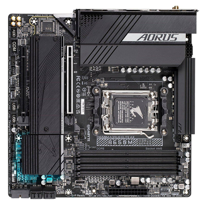 Gigabyte B650M AORUS ELITE AX DDR4 Motherboard, AMD Socket AM5, Micro ATX, Q-Flash Plus, RGB FUSION 2.0 - IT Supplies Ltd