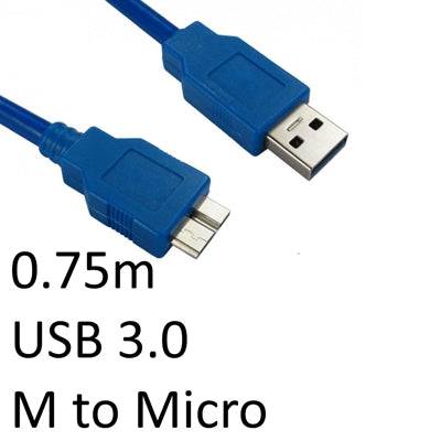 USB 3.0 A (M) to USB 3.0 Micro B (M) 0.75m Blue OEM Data Cable - IT Supplies Ltd