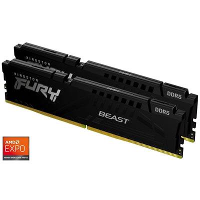 Kingston FURY Beast KF552C36BBEK2-32 32GB (2x16GB) System Memory, 5200MT/s, DDR5,CL36, DIMM, Black, AMD EXPO Certified - IT Supplies Ltd