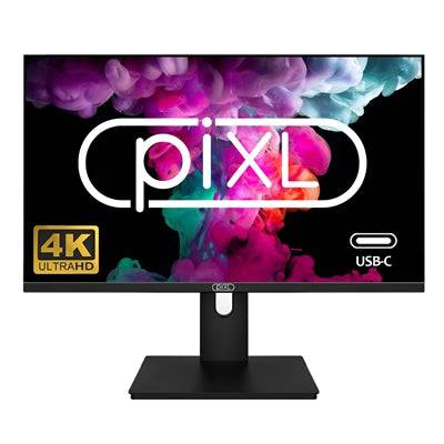 piXL PX27UDH4K 27 Inch Frameless IPS Monitor, 4K, LED Widescreen, 5ms Response Time, 60Hz Refresh, HDMI, Display Port, 2x USB-A+, USB-B+, USB-C 16.7 Million Colour Support, VESA Mount, Black Finish - IT Supplies Ltd